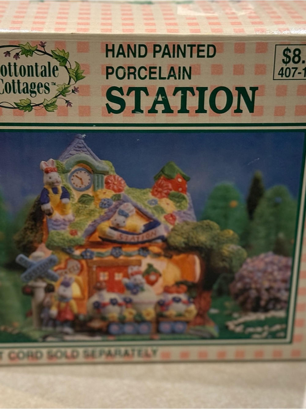 Vintage 1998 Cottontale Cottages Hand Painted Porcelain Easter Station